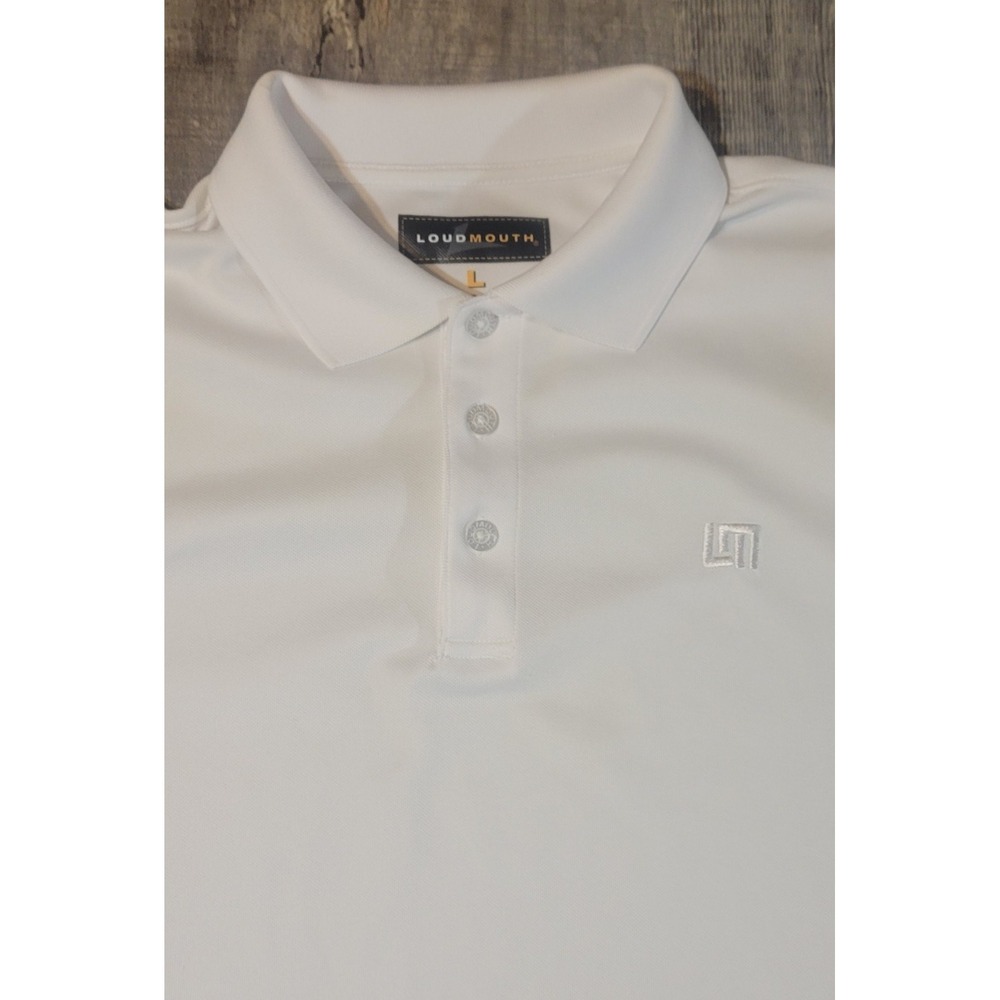 2 Loudmouth Golf Mens Large Essential Black White Solid Polo Shirt Lot - Picture 3 of 16